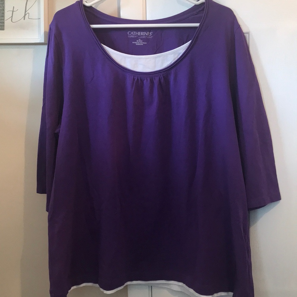 Catherine’s Suprema Collection Purple Shirt 1X